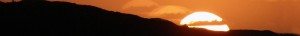 The setting sun at midsummer